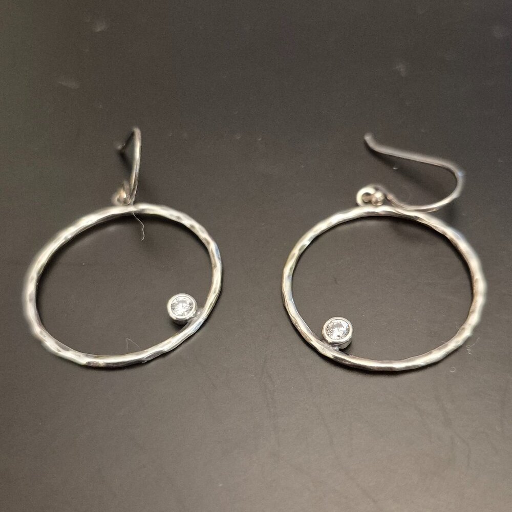 Grace & Heart Small Loop Earrings with Zirconia Stone